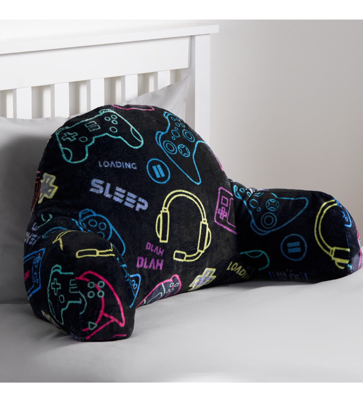 Kids Gaming Fleece Cuddle Cushion - Black