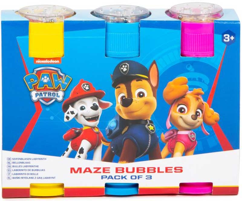 PAW PATROL BUBBLES WITH MAZE TOP 3 PK