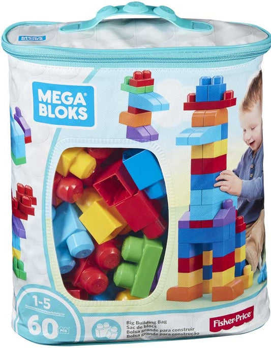 MEGA BLOKS BUILDING BAG 60PC BLUE