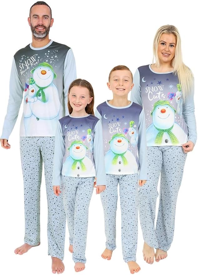 The snowman matching family pyjamas