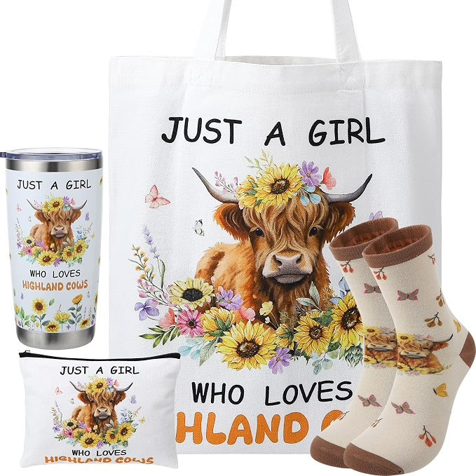 Highland cow gift set