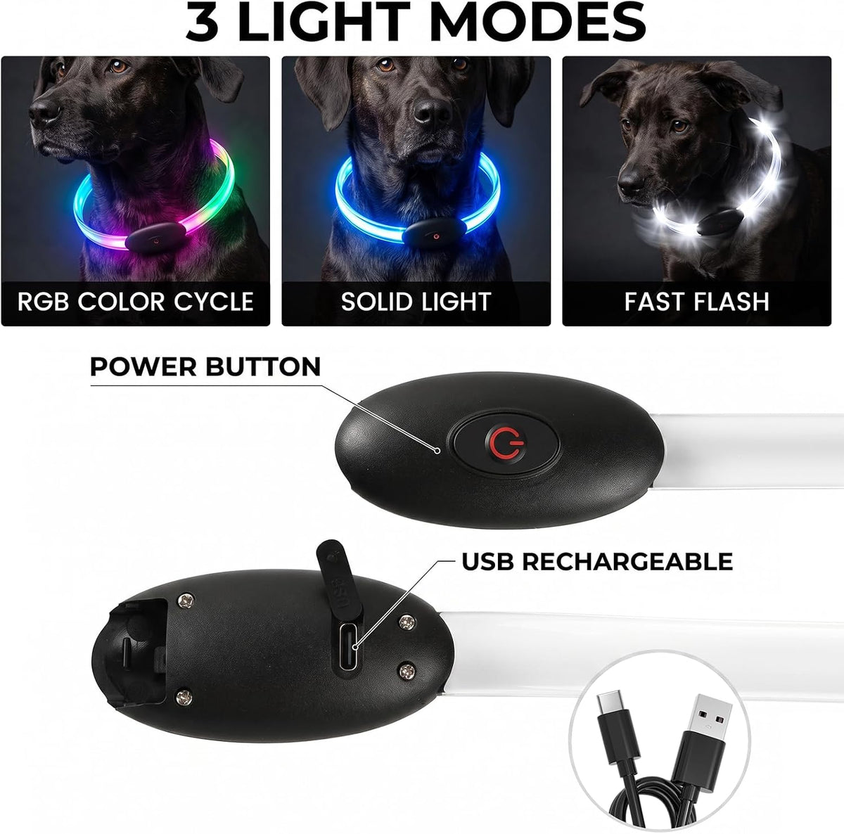 Light up dog collar