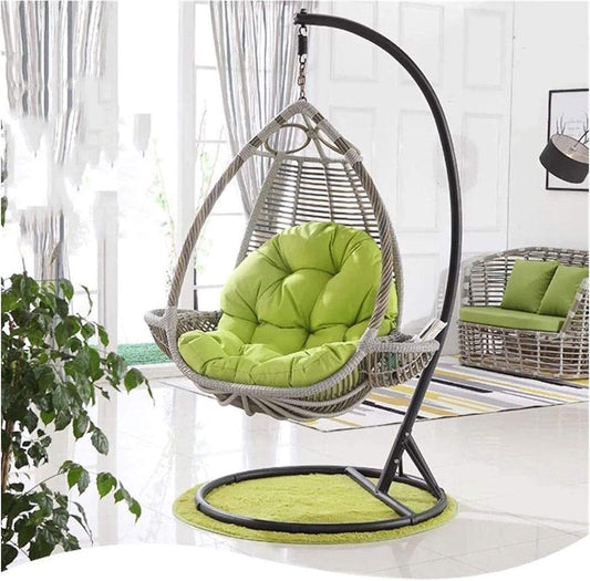 Rattan swinging egg chair