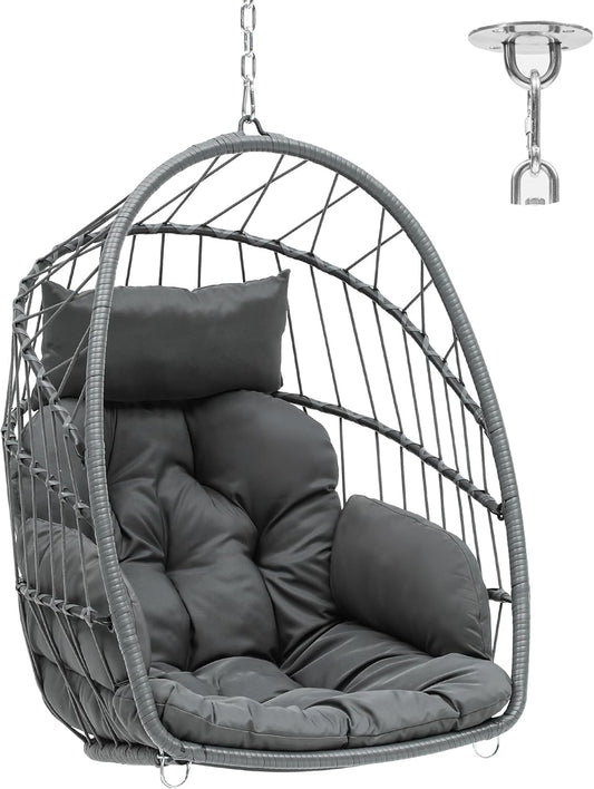 Luxury swinging rattan egg chair