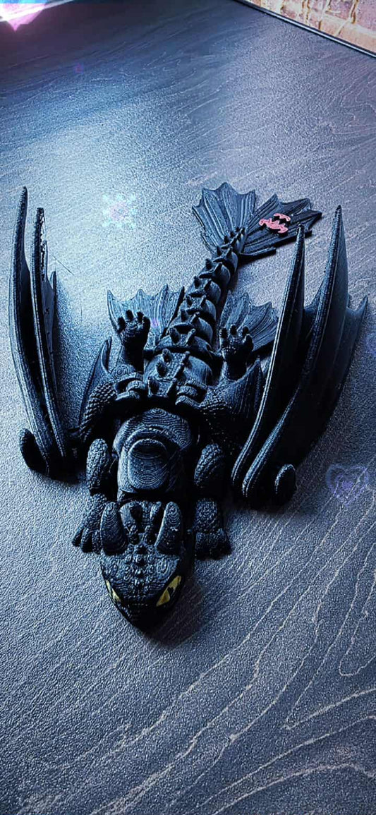 3D printed toothless dragon