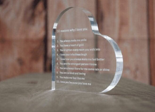 Engraved Love Heart Paperweight