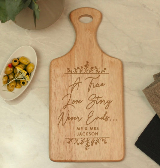 Personalised True Love Story Wooden Paddle Board