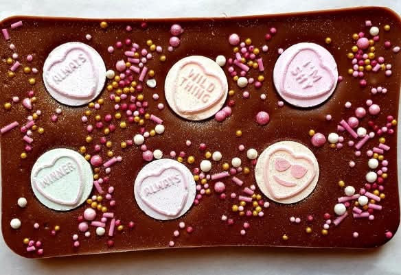 Various topped chocolate bars