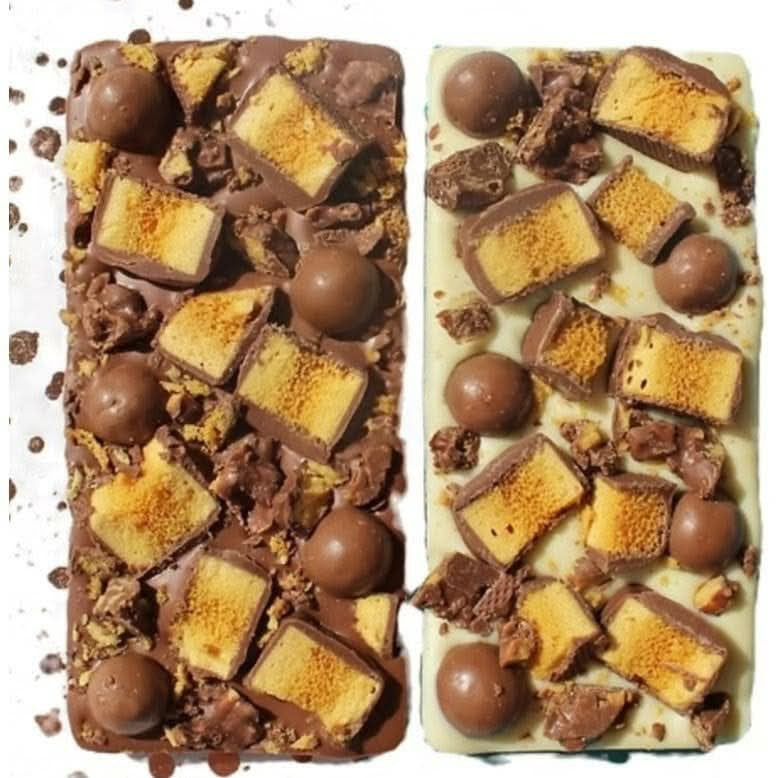 Various topped chocolate bars