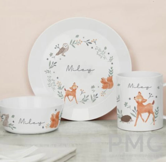 Personalised Woodland Animals Breakfast Set