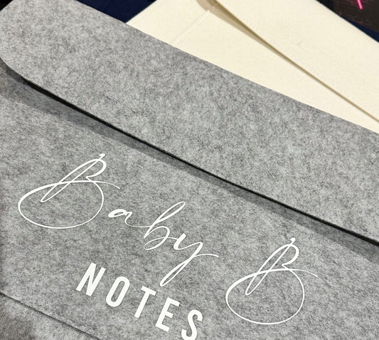 Personalised felt wallet - baby notes etc
