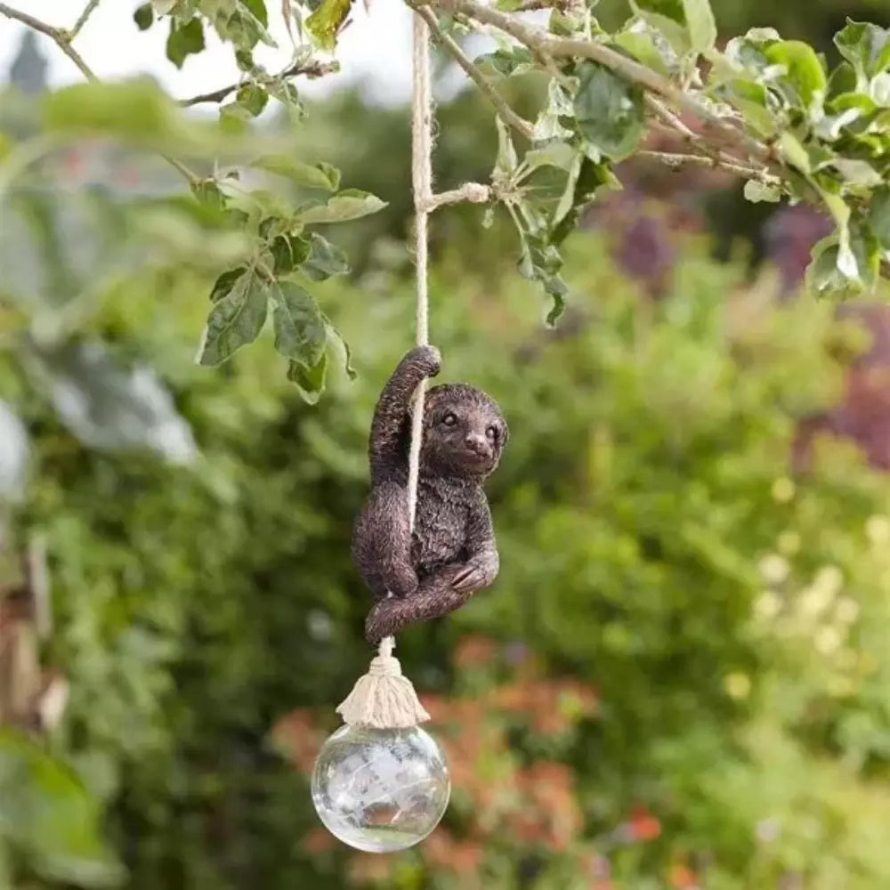 Solar LED Climbing Sloth Garden Ornament Large Rope