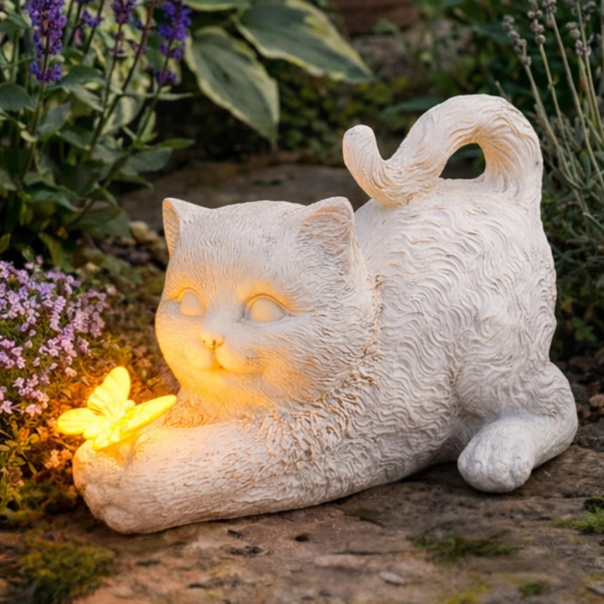 Cat solar ornaments