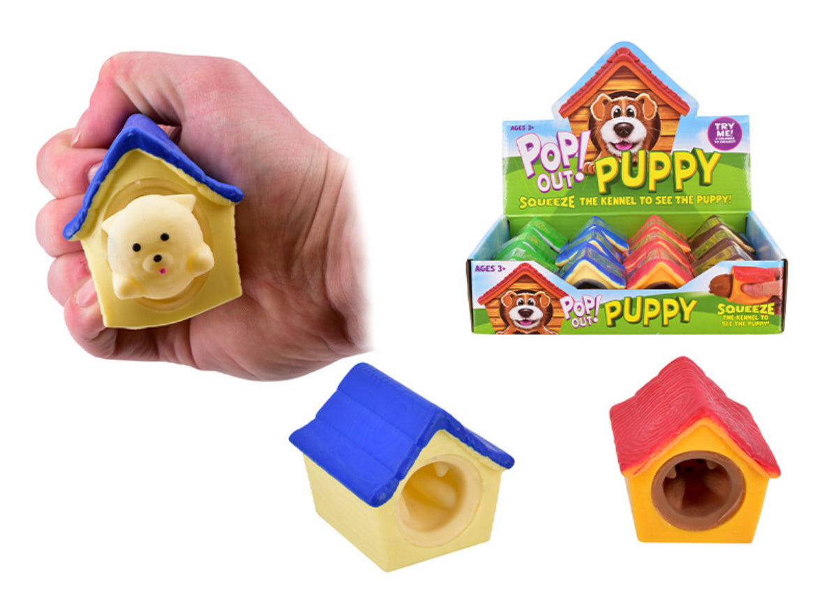 Pop out dog squishy toy
