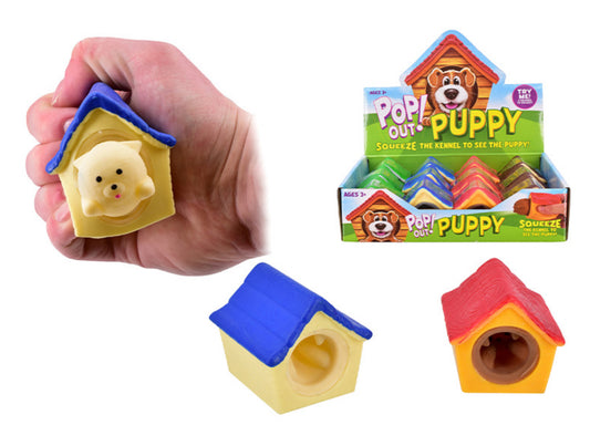 Pop out dog squishy toy
