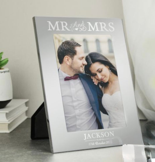 Mr & Mrs silver photo frame