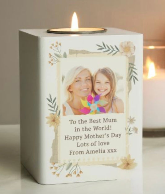 Personalised tea light holder
