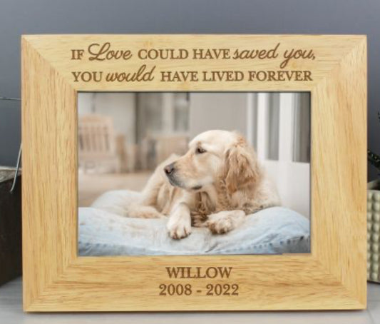 Personalised pet memorial frame