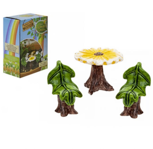 Secret Fairy Garden Sunflower Table & Leaf Chairs