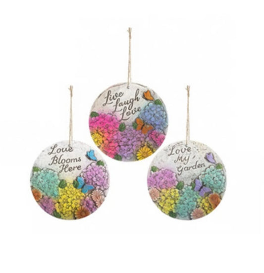 Round Floral Garden Plaque Assorted