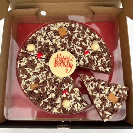 Happy birthday chocolate pizza