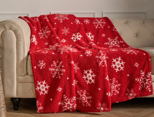 Snowflake fleece throw