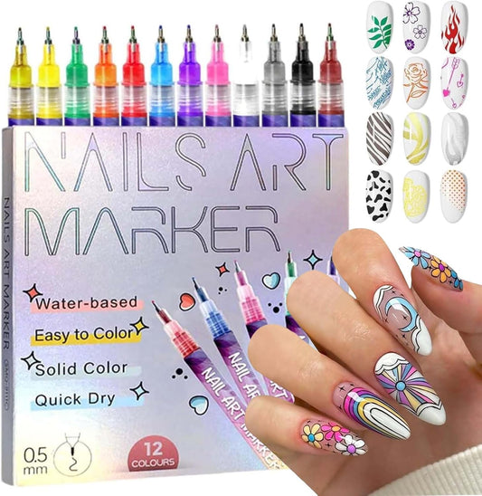 12 nail art pens