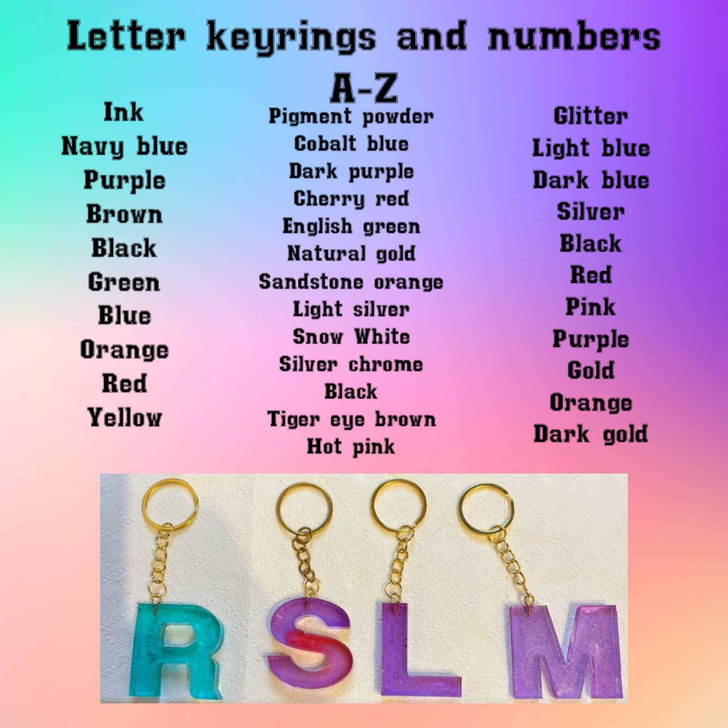 Personalised Resin letter or number
