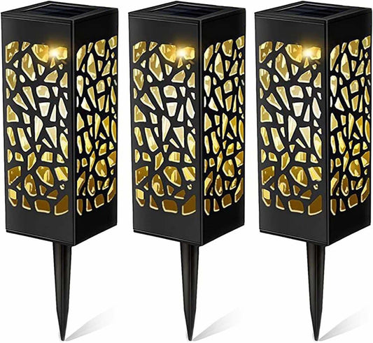 3x Silhouette Garden Solar Stake Lights