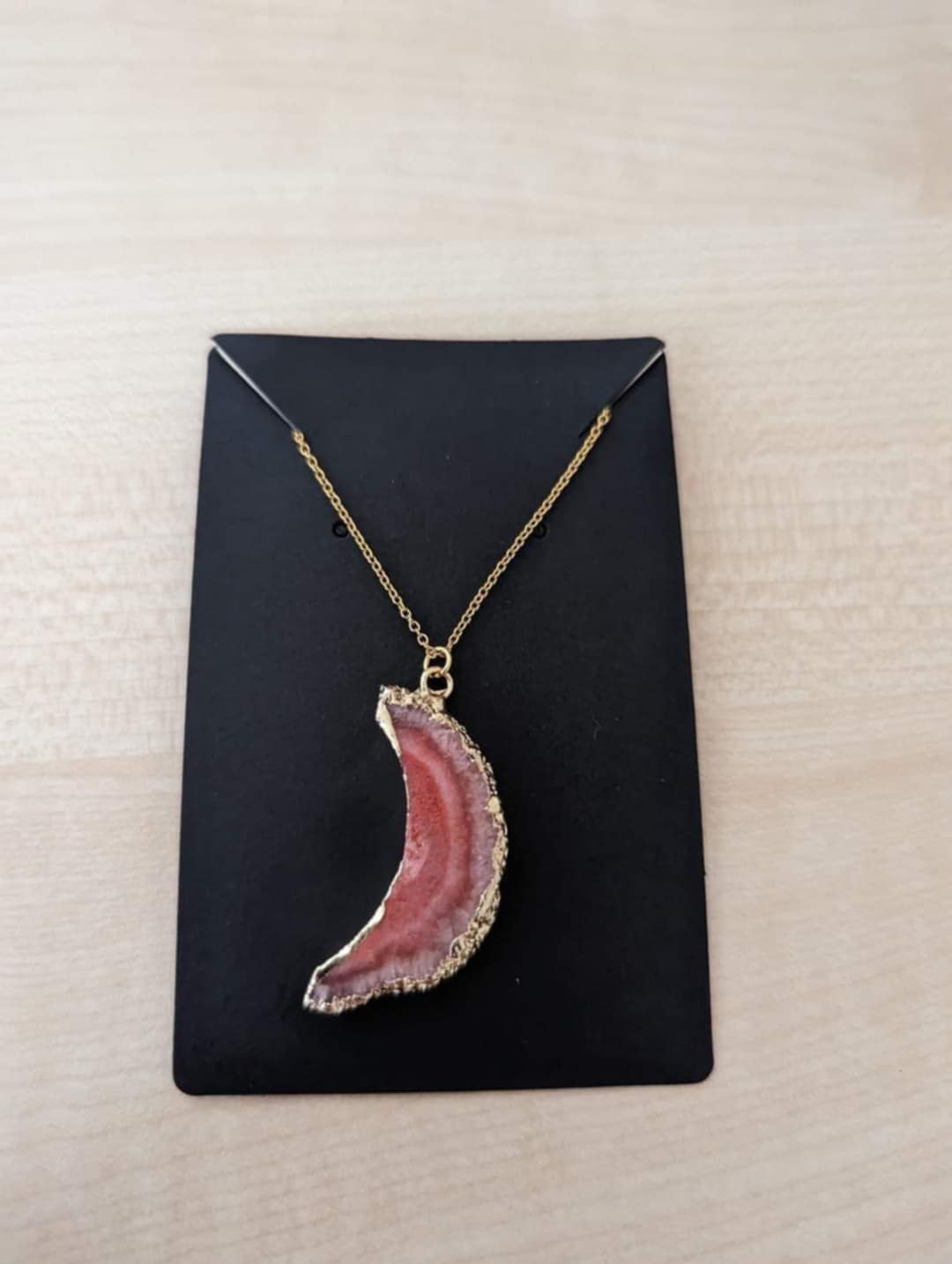 Agate slices crystal necklace