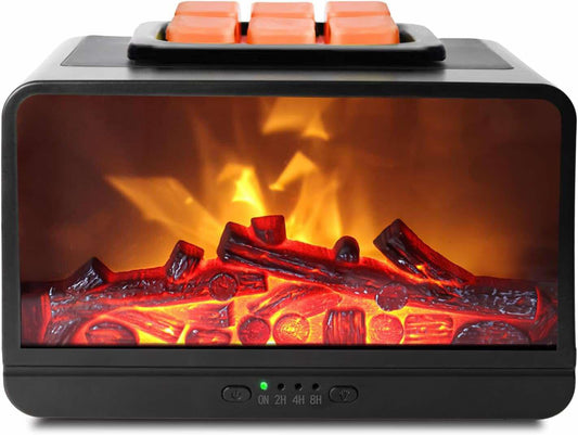 Electric fireplace wax burner