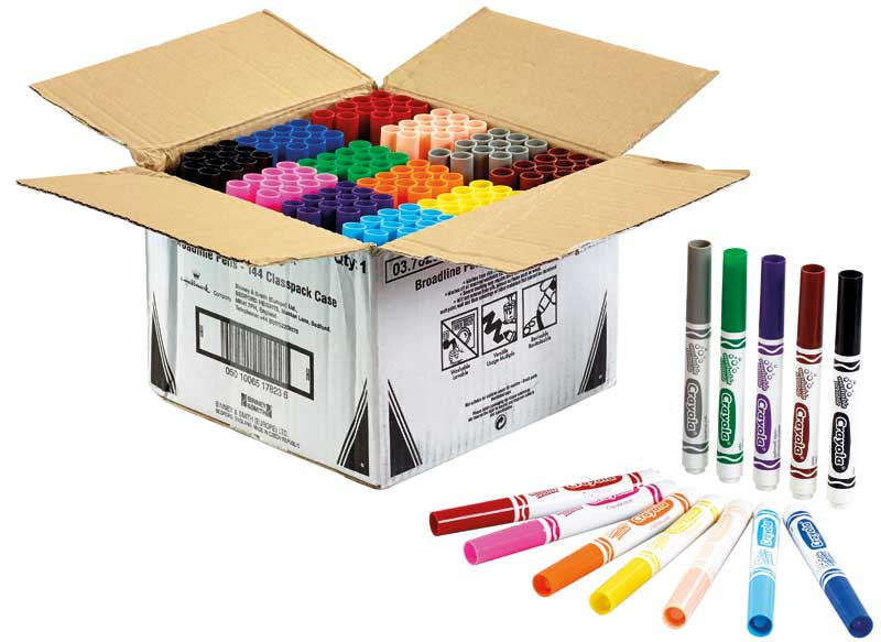 CRAYOLA 144 ASSORTED BROAD LINE MARKERS CLASSPACK