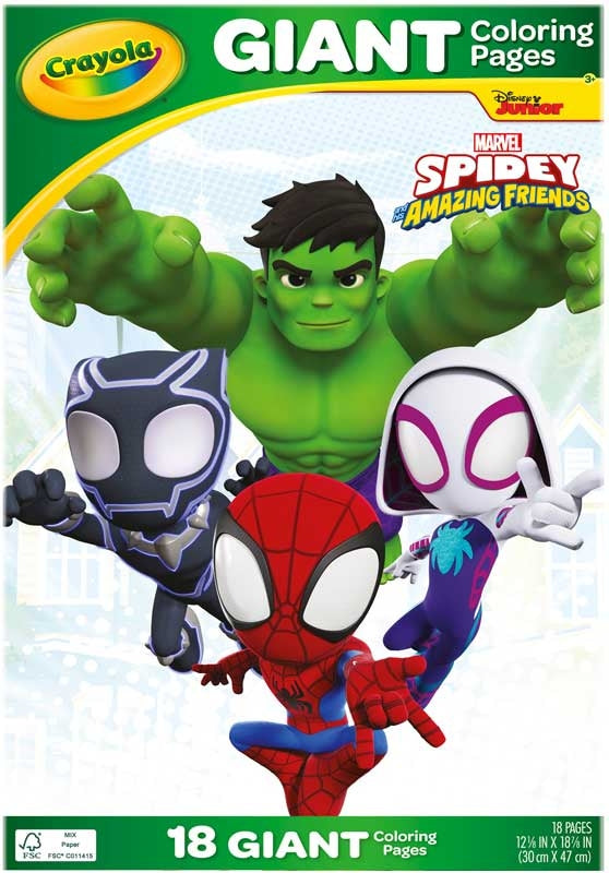 CRAYOLA SPIDEY AND AMAZING FRIENDS GIANT COLOURING PAGES