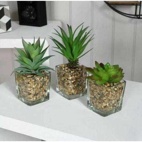 3pc Faux Potted Plants Set