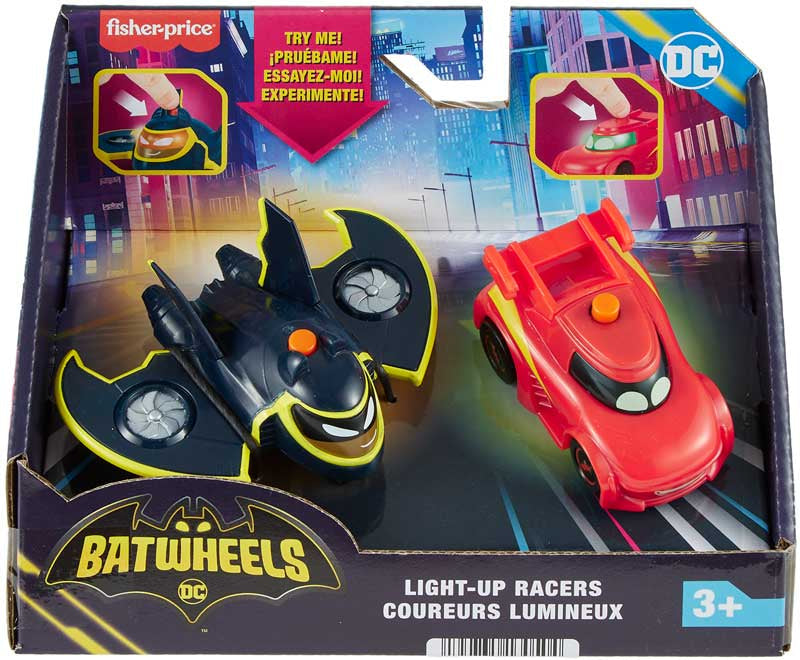 FISHER PRICE BATWHEELS 1:55 LIGHT UP RACERS 2PK - REDBIRD AN