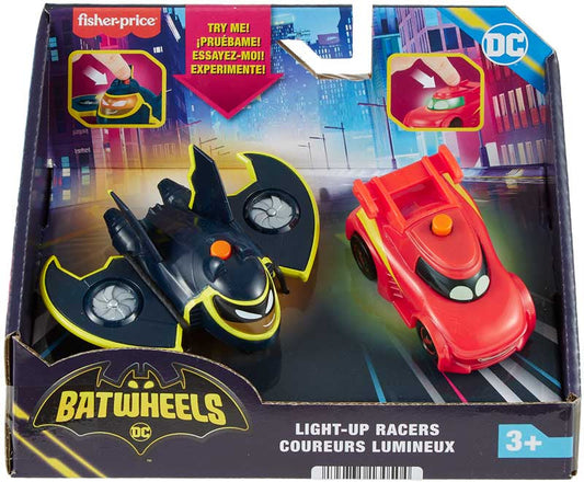 FISHER PRICE BATWHEELS 1:55 LIGHT UP RACERS 2PK - REDBIRD AN