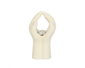 Praying hands tea light holder