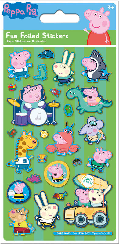 PEPPA PIG GEORGE GREEN FOIL STICKERS